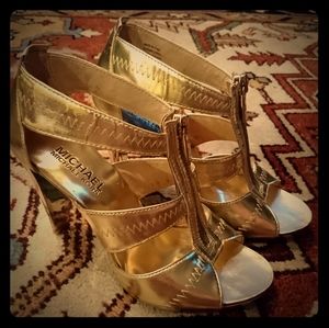 MK Gold strappy heels